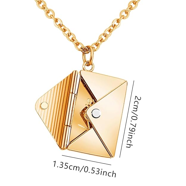 Letter Envelope Engrave Custom Personalized Stainless Steel Necklace Pendant Chain For Women