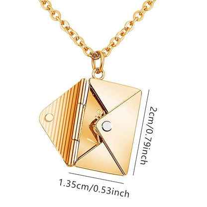 Letter Envelope Engrave Custom Personalized Stainless Steel Necklace Pendant Chain For Women