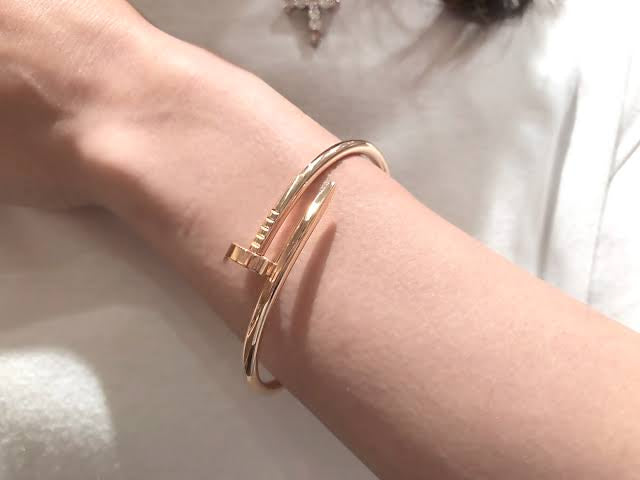 Rose Gold, Silver Nail Bracelet