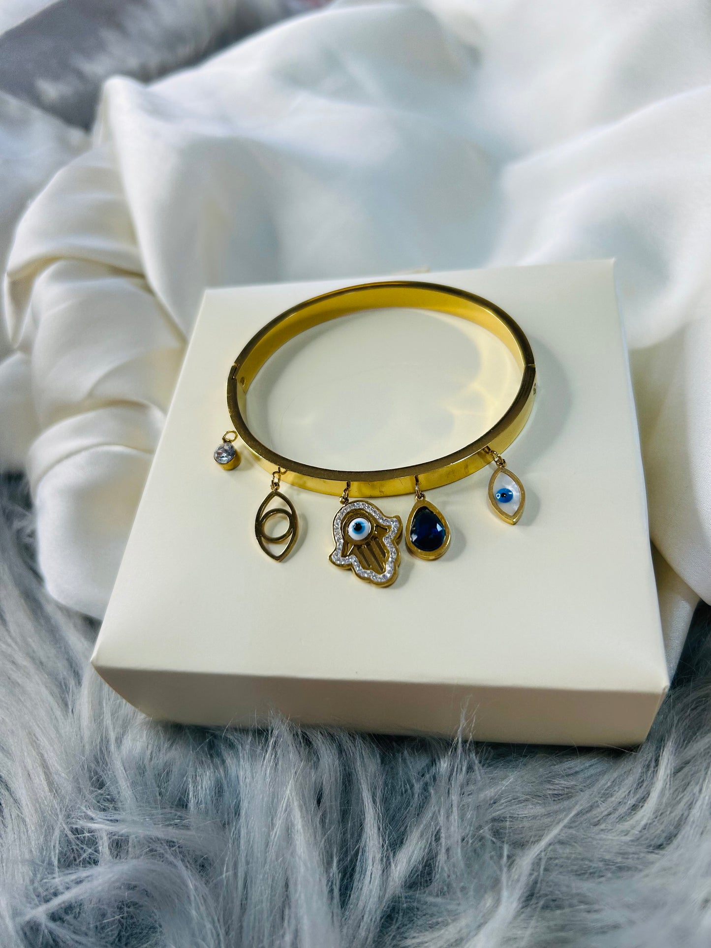 Evil Eye Bracelets | Adjustable cuff bracelet Bangle